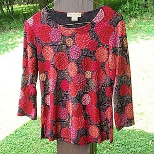 NOTATIONS SIZE SMALL PRETTY PATTERN TOP NWOT